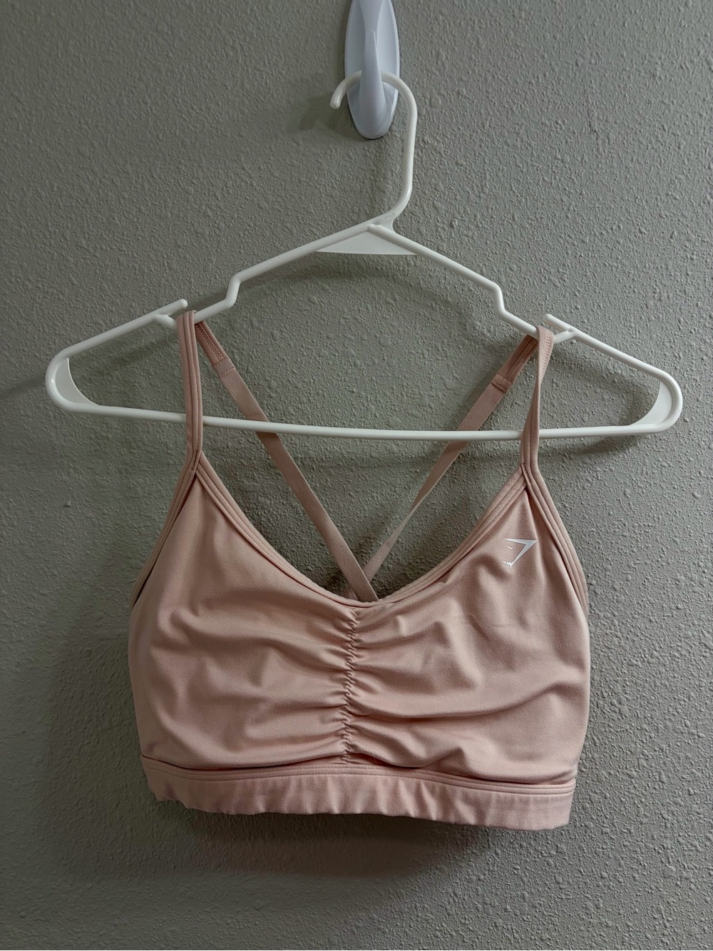 Gymshark Pink Ruched Strappy Sports Bralette